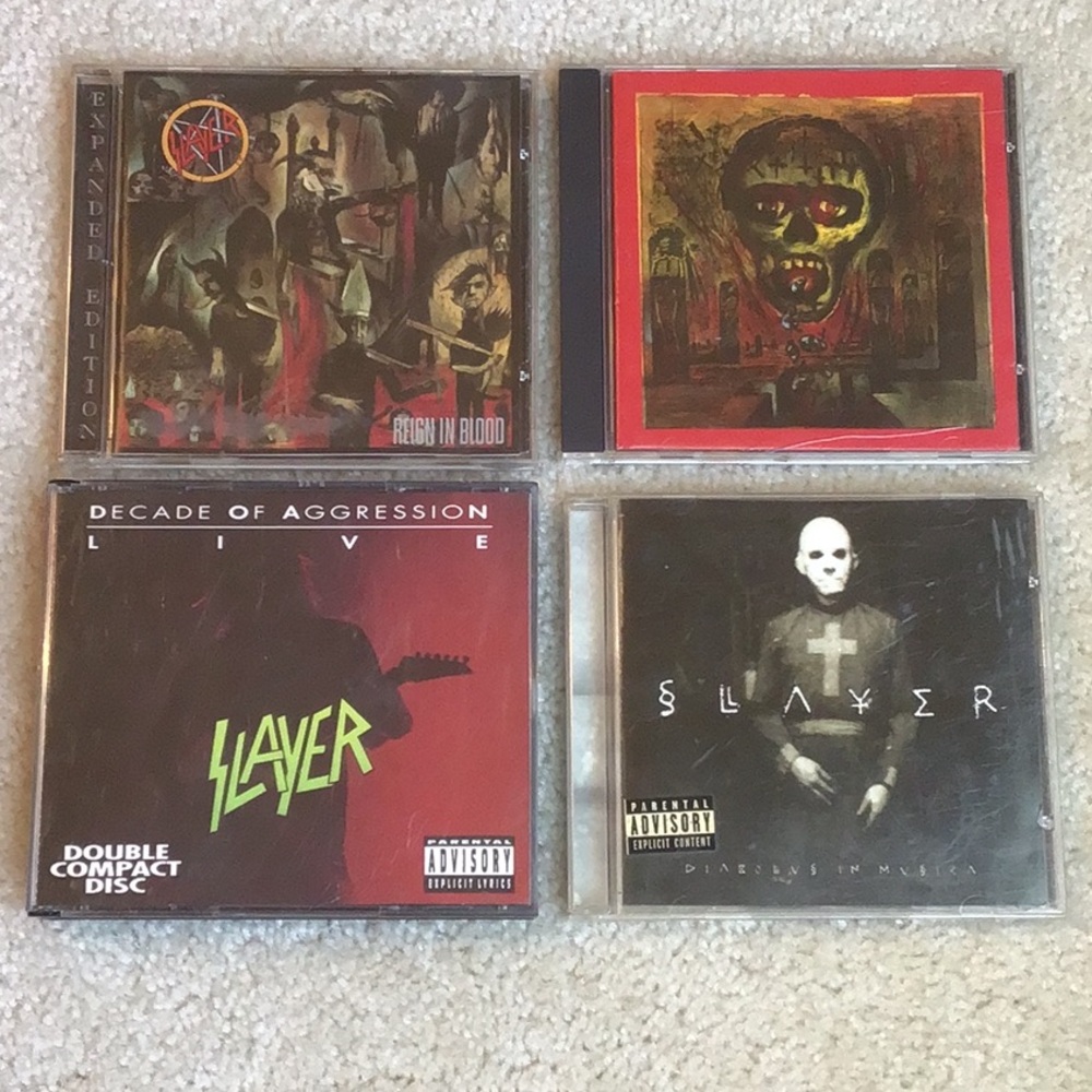 Set of 4+1 Slayer CDs, 1986-1998